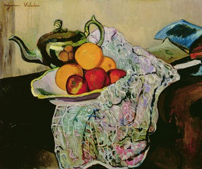 Natura morta con teiera e frutta da Marie Clementine (Suzanne) Valadon